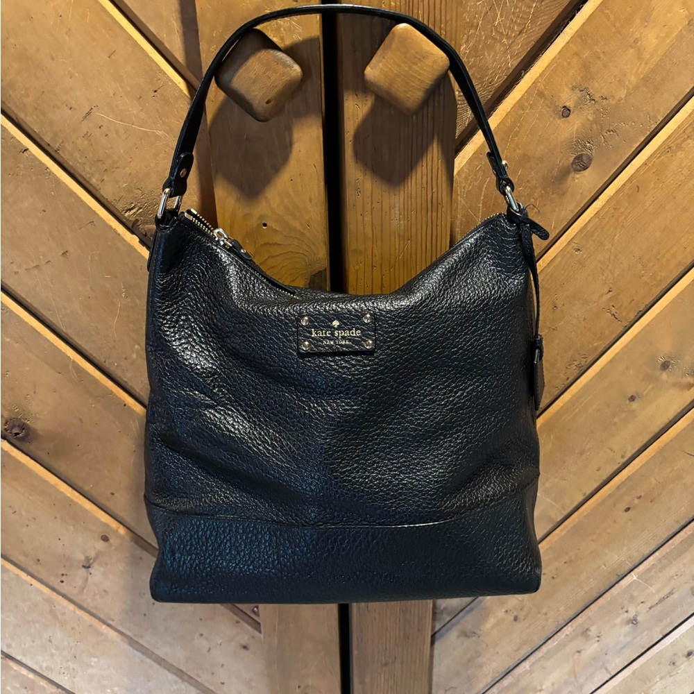 Kate Spade Black Textured Hobo Bag